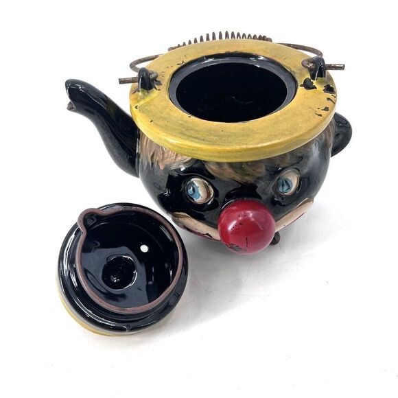 Antique Thames 1940's Redware Clown Teapot - Picture 6 of 10